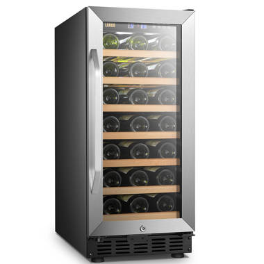 33 Bottle Compressor Wine Cooler 39.2°F~64.4°F for Red, White, Champagne or Sparkling Wine Stainless Steel