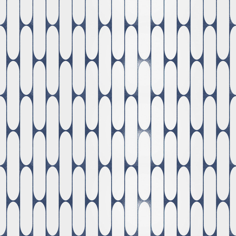 Carreau de porcelaine en écailles de poisson 12 po x 40 po Rado, Bleu