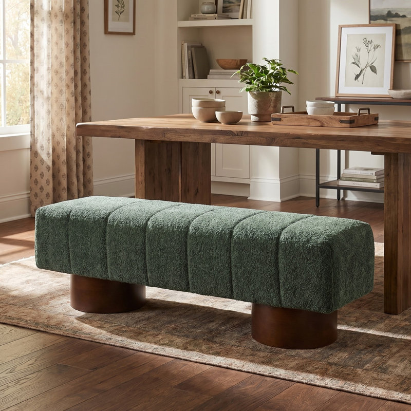 Banc de salle à manger rembourré Scarlett, Green Boucle