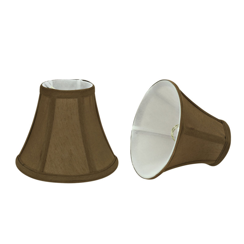 Abat-jour cloche en Similisoie en soie de 5 po (attache), Brun pâle
