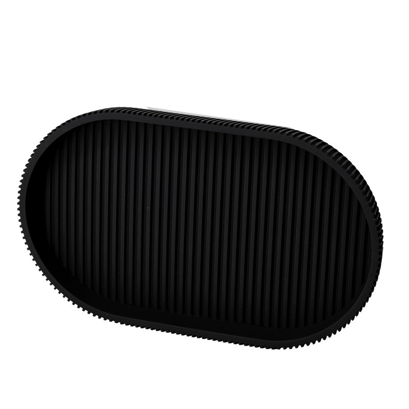 Ovale, 25 x 14 x 2,5 cm en polyrésine, motif de crête moderne, plateau de comptoir de meuble-lavabo au toucher doux