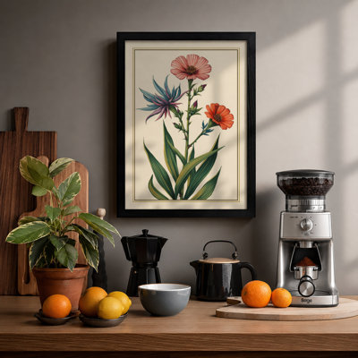 Three Carnations Botanical - Framed Print