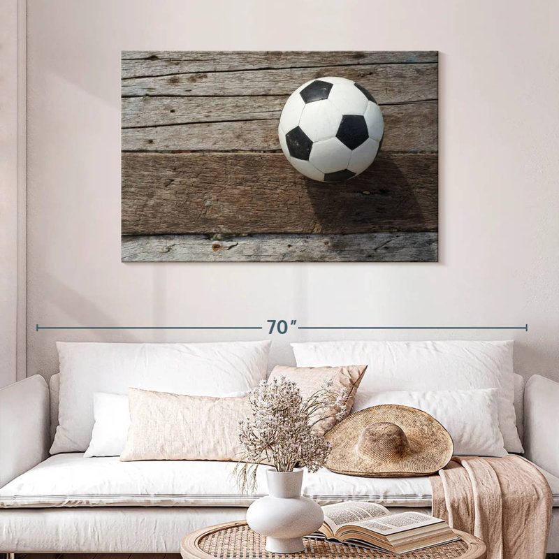 Ballon de soccer sur bois Sireci, H 30 po x l 45 po