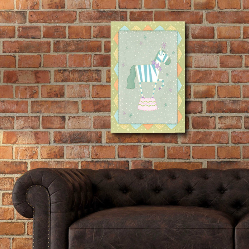 Bungalow Bungalow «Circus 3 Zebra» par Viv Eisner, art mural en verre acrylique, H 24 po x l 16 po x P 0,2 po
