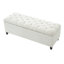 Banc repose-pieds avec rangement, surface blanche, pieds en bois d'hévéa, capacité de 300 lb