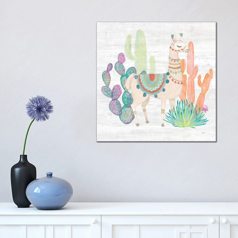 Lovely Llamas II 1 Piece Wrapped Canvas Painting, 45.72 cm H x 45.72 cm W x 3.175 cm D