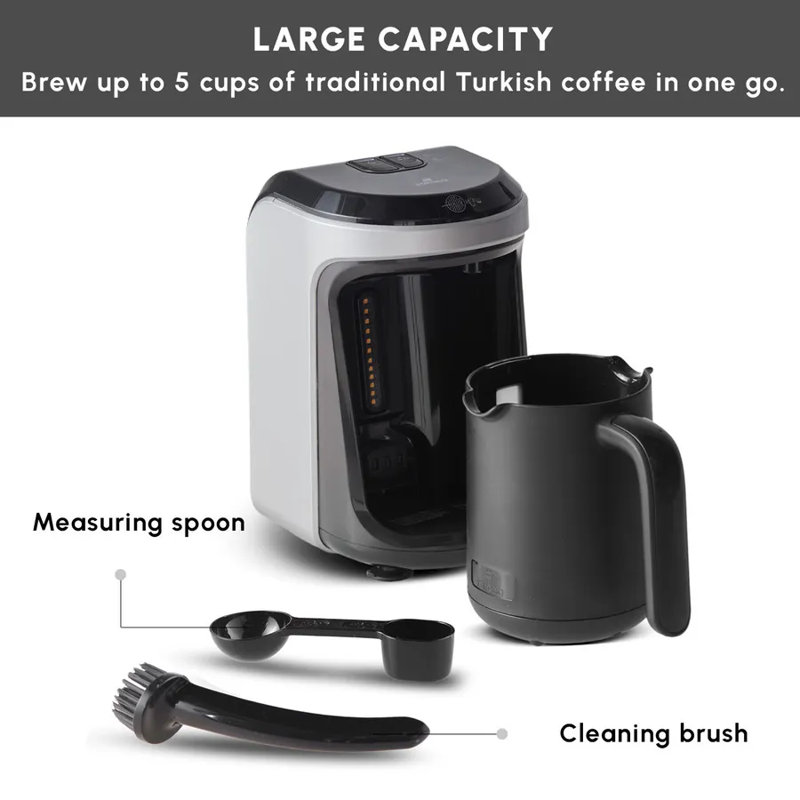 Karaca Hatır Hüps Turkish Coffee Machine and Milk Steamer, Gray