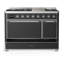 Majestic III Series 48 Inch Dual Fuel Range with 5 Sealed Burners, Griddle, Frenchtop in Matte Graphite (Natural Gas, Burnished Trim)-1387864837-1387864889-1387864890