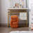 Velvet Upholstered Ottoman Makeup Stool Footstool-823363168