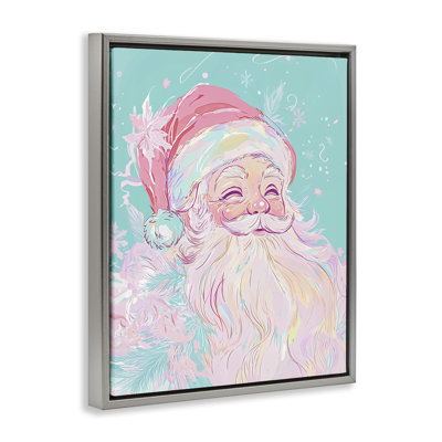 Cadre flottant pastel Jolly Santa Claus, design par Arlington Prints
