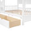 Lit blanc en bois pleine grandeur avec 2 tiroirs de rangement et une tablette arrière, un espace de divertissement créatif-1135402715