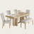 Farmhouse 78.1" Extendable Dining Set for 6 with Bench, 4 Upholstered Chairs, Thick Tabletop-1654312882-1654312883-1654312887