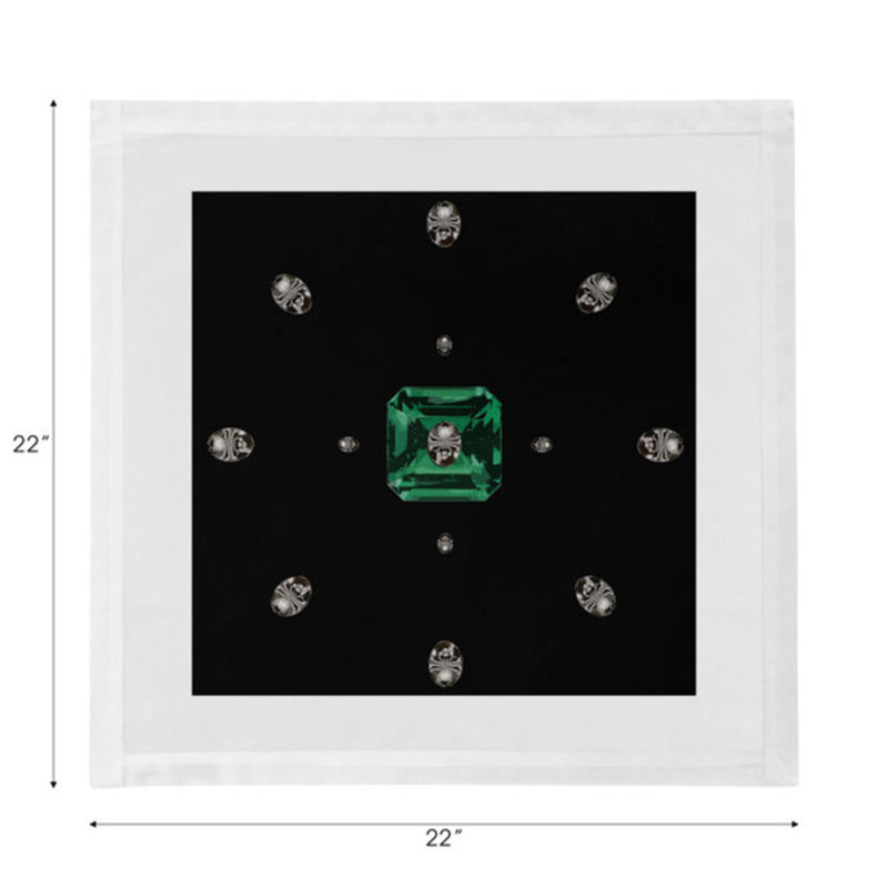 Asscher Cotton Blend Square Napkins, Black