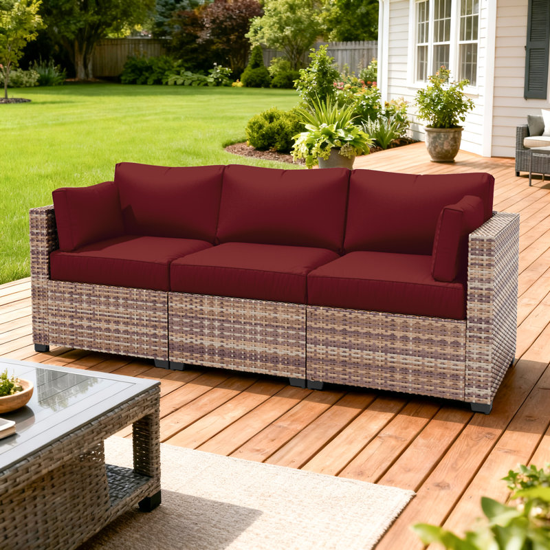 8 Pcs Outdoor Cushion Slipcovers All-Weather Patio Cushion Covers For Outdoor Furniture, Covers Only, Burgundy