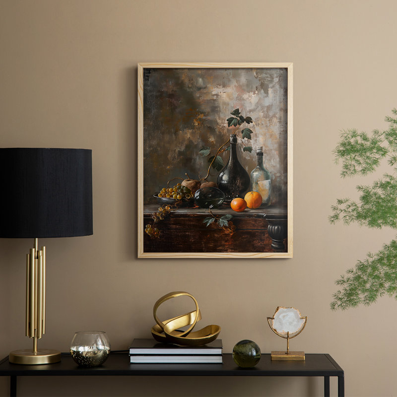 Reproduction encadrée FLORAL Series DCCXV - bois massif, Naturel, H 11 po x l 9 po