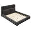 Grand lit plateforme tapissier avec 2 coussins, noir-723472409-723472415