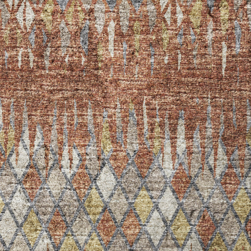 Premium Machine Washable Dream Shag Chevron Rug, 8' Round, Spice