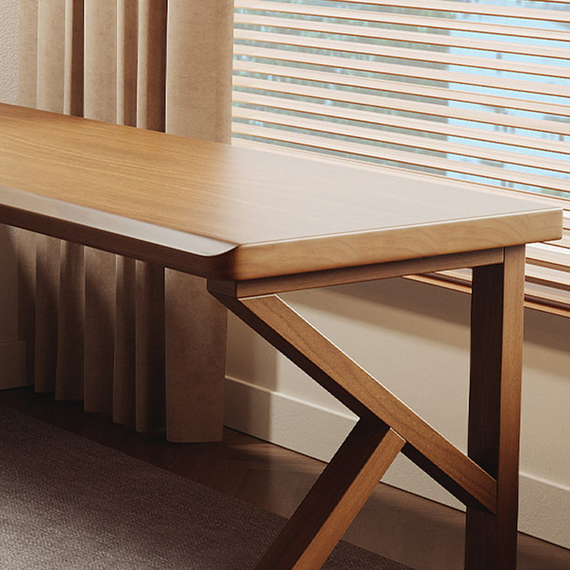 Bureau en bois de noyer en L massif