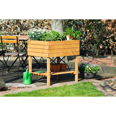 Aalaya Wood Elevated Planter