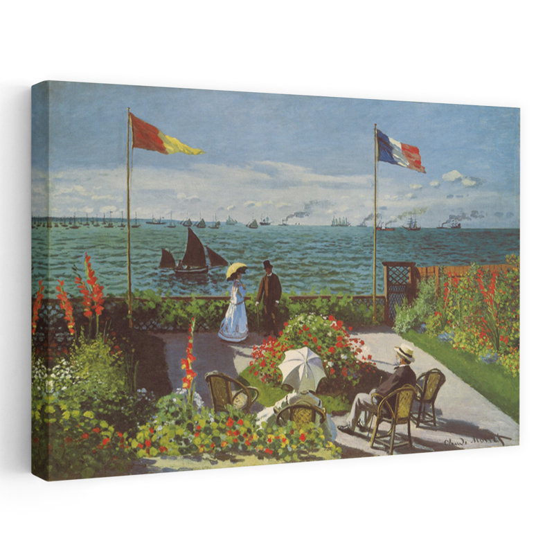 «Garden at Sainte-Adresse 1867 Classic Coastal Spring», reproduction d'art murale, H 32 po x l 48 po
