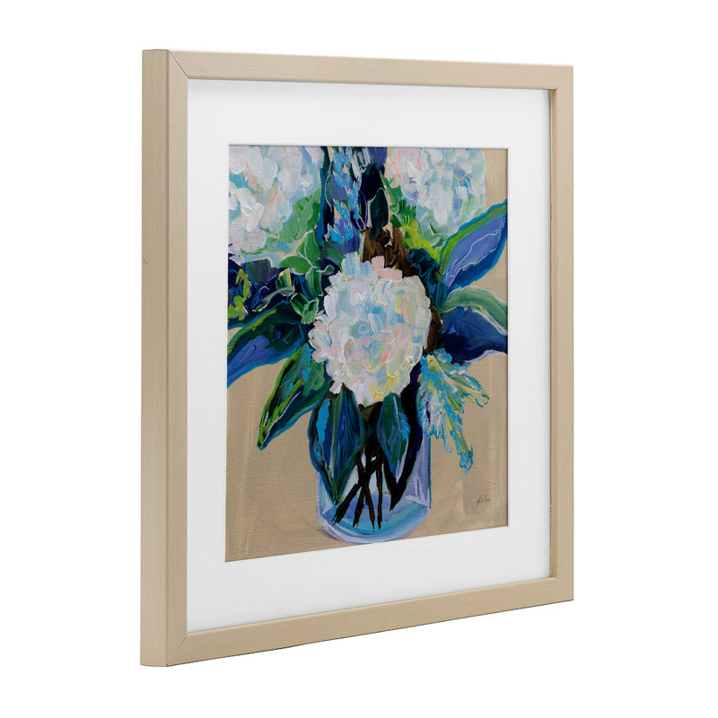 «Light Hearted Bouquet», impression par Jeanette Vertentes, Cadre de récolte en pin, H 13 po x l 13 po