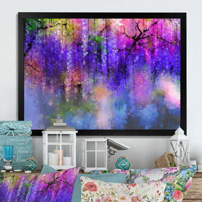 " Spring And Violet Flower Of Blossoming Wisteria Tree " by Designart