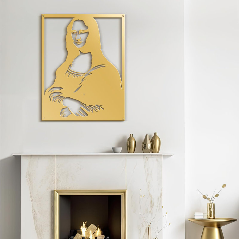 Décoration murale en métal, H 24 po x l 16 po x P 0,05 po, Or