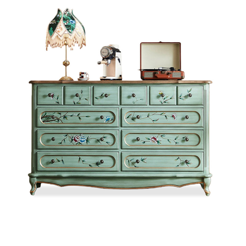 Armoire d'appoint verte et bois manufacturé vert