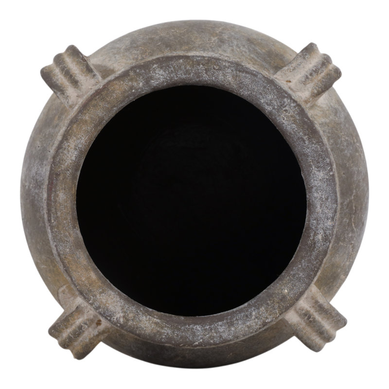 Ceramic/Porcelain Table Vase, 9.75" H x 9" W x 8.5" D, Matte Brown