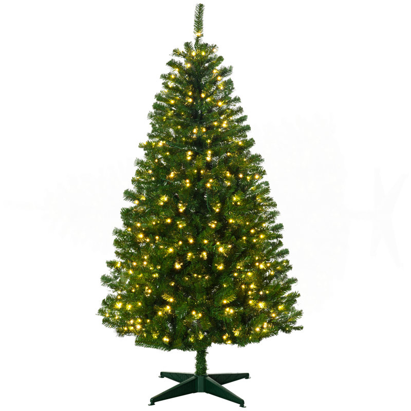 Arbre de Noël artificiel haut 6 pi avec 584 branches, 212 lumières DEL blanc chaud ou coloré, ouverture automatique, 6'