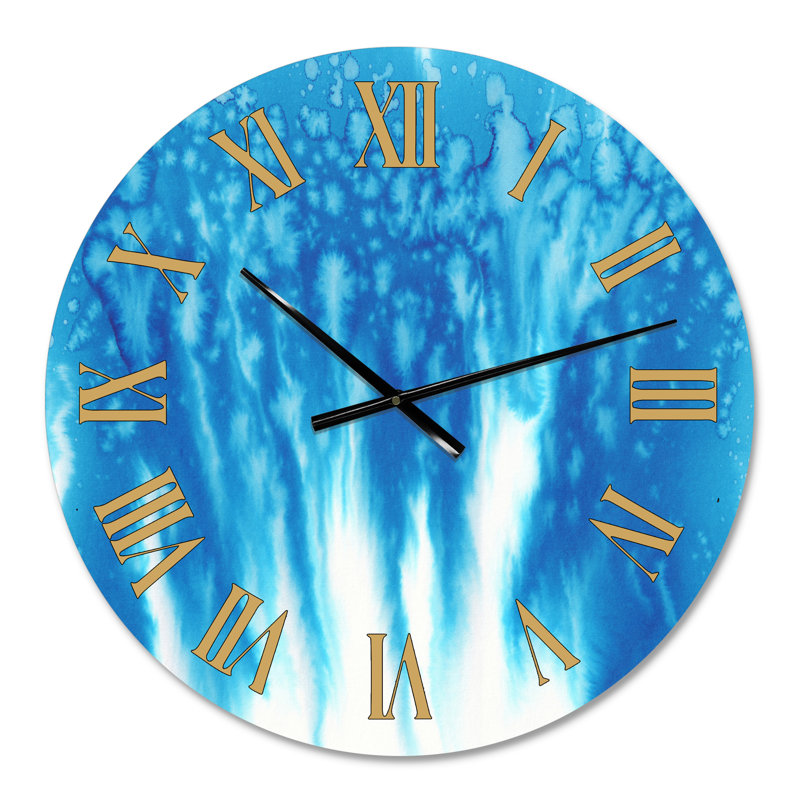 Flocons de neige dans le vent - Horloge murale contemporaine, Petit