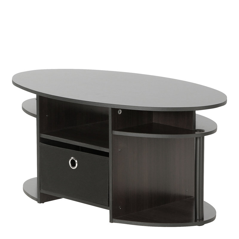 Allenville Pedestal Coffee Table with Storage, Walnut