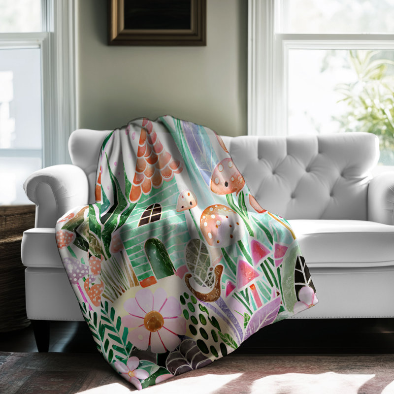 Jeté Secret Sylvan Sanctuary - 1 pièce Premium Sherpa B, L 60 po x L 80 po