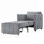 Fauteuil-lit en chenille convertible avec dossier réglable à 5 positions, poches latérales et panier de rangement, fauteuil-lit escamotable-1571845559