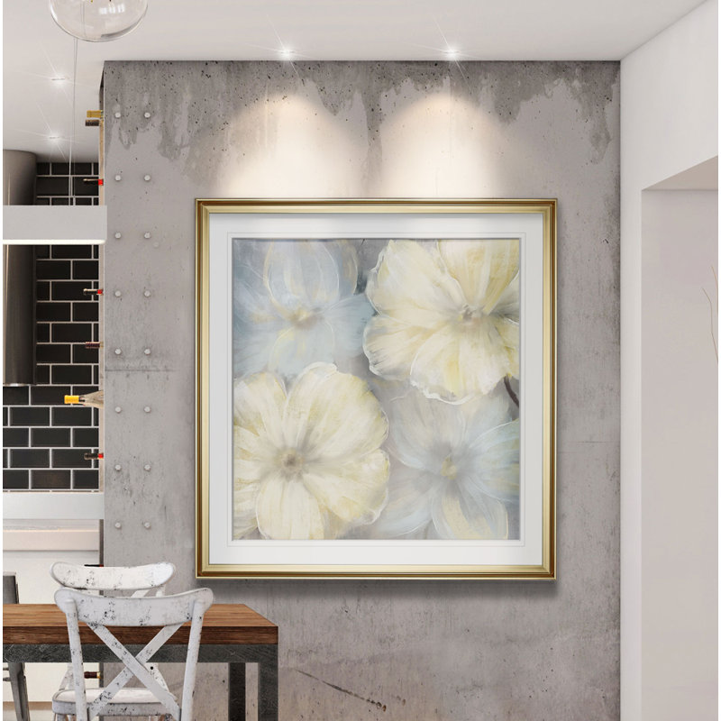 « duet ii », peinture, H 16 po x l 16 po x P 2 po, Cadre doré