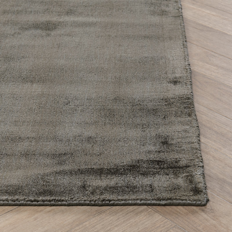 Berlin Distressed Handwoven Fabric Area Accent Rug, Charcoal, Rectangle 2' x 3'
