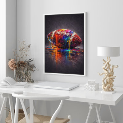 Dripping Color Baseball Sports Framed Canvas Master Bedroom Wall Art Work Print