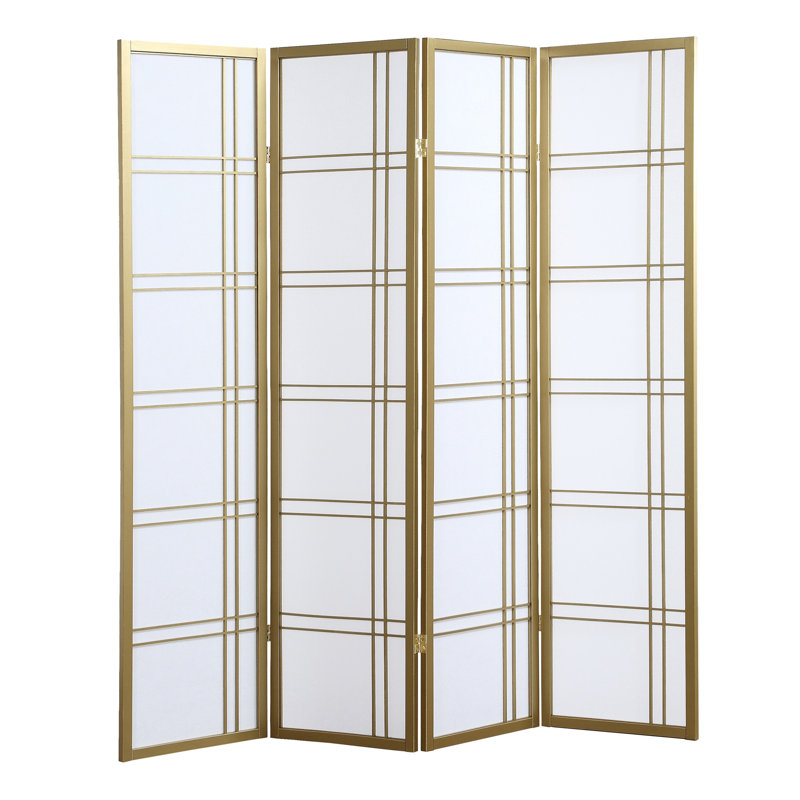 Seto 4-Panel Room Divider Screen, Gold