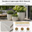 Ensemble de 3 pots de fleurs ronds en béton avec trous de drainage et bouchon en caoutchouc, empilables, pour jardin, terrasse ou balcon d'intérieur et d'extérieur.-1097311994