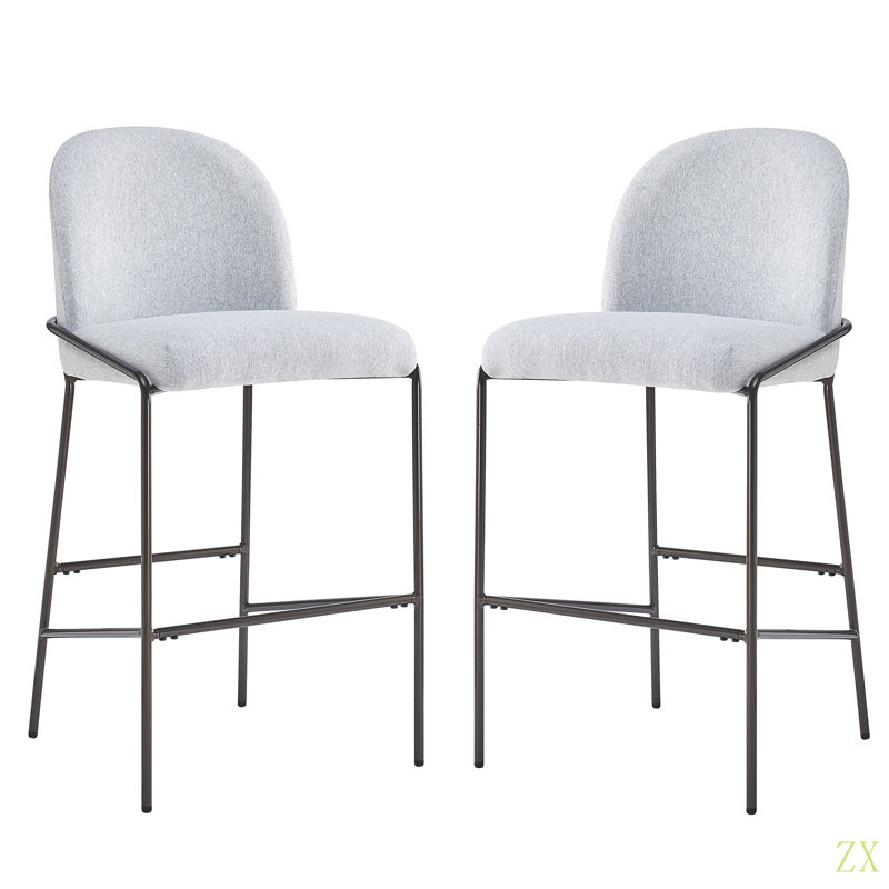 Ensemble de 2 tabourets de bar Galen, Blanc