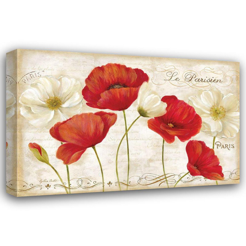 «Red Barrel Studio® Coulter, Cynthia Gallery», art sur toile tendue: Paris Poppies Landcape, H 13 po x l 18 po