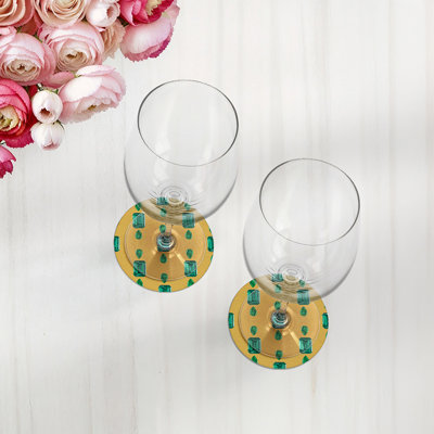 Sous-verres ronds en cuir Gem Emeralds