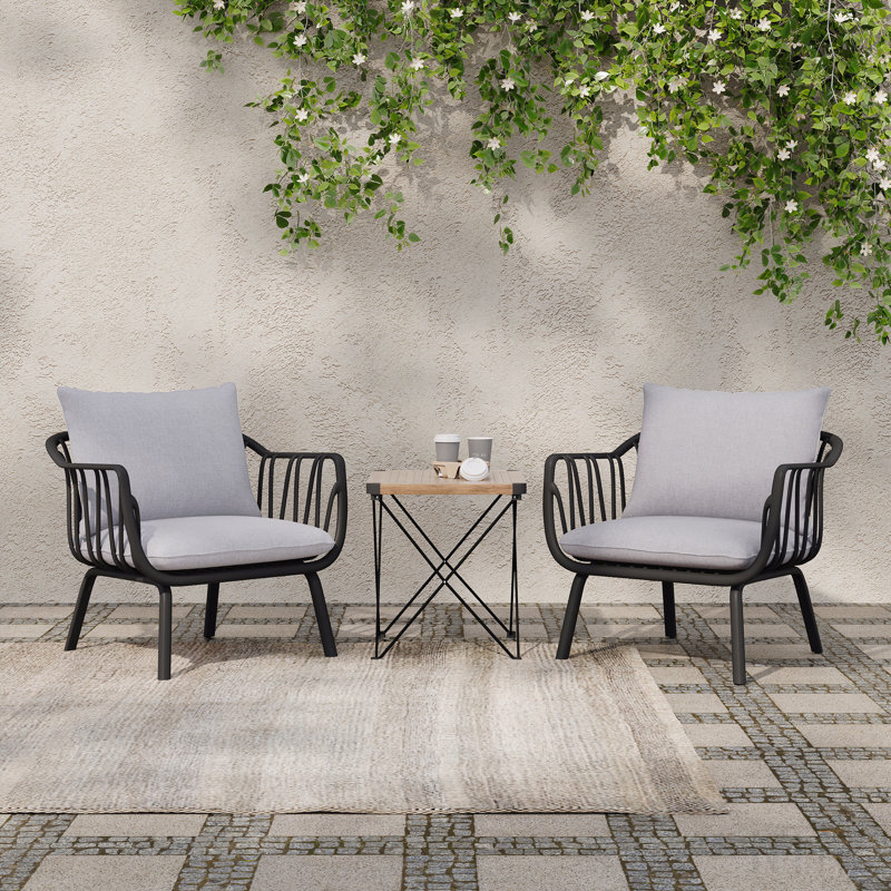 Fauteuil club d'extérieur en PP (ensemble de 2)