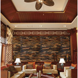 3/4 in x 7-7/8 in x 23-5/8 in Natural Mahogany 3D Solid Hardwood Interlocking Wall Plank