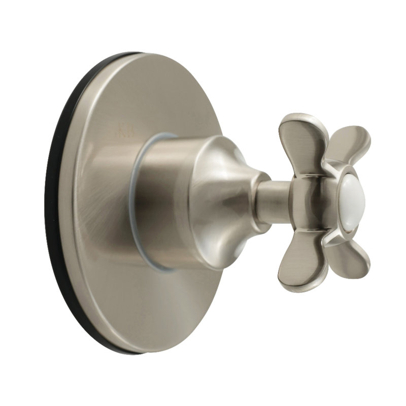 Kingston Brass Essex Single-Handle Six-Way Diverter Valve With Round Trim Kit, Brushed Nickel