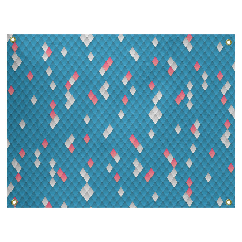Tapisserie murale balances de serpent, H 26 po x l 36 po, Bleu / Rose