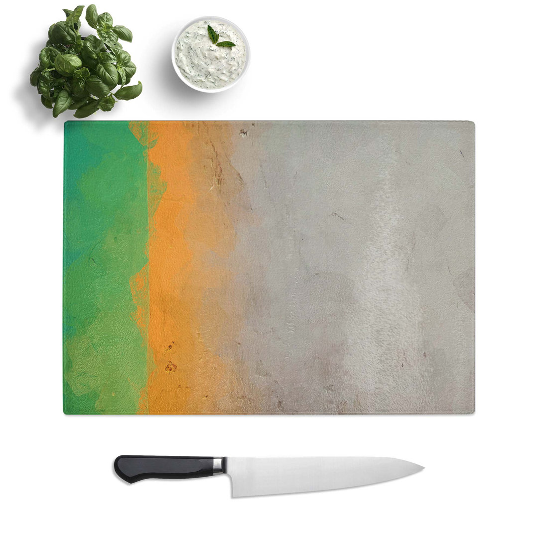 Tempered Glass Textured Sunrise in Abstract Chopping Board