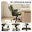 Office Chair, Ergonomic Computer Chair with Flip-up Arms Home Desk Chairs Comfy PU Leather Executive Mid Back Support Adjustable Height Tilt Lock Swivel Rolling Wheels, Green-144955316