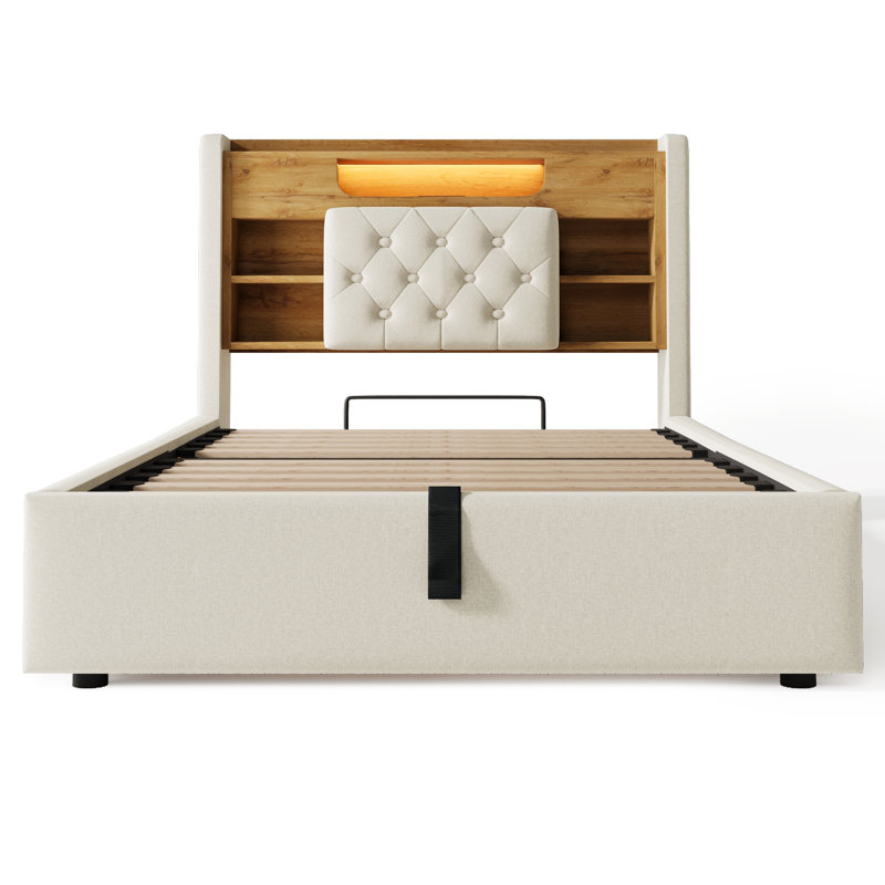 Bed, Beige, Double (4'6)