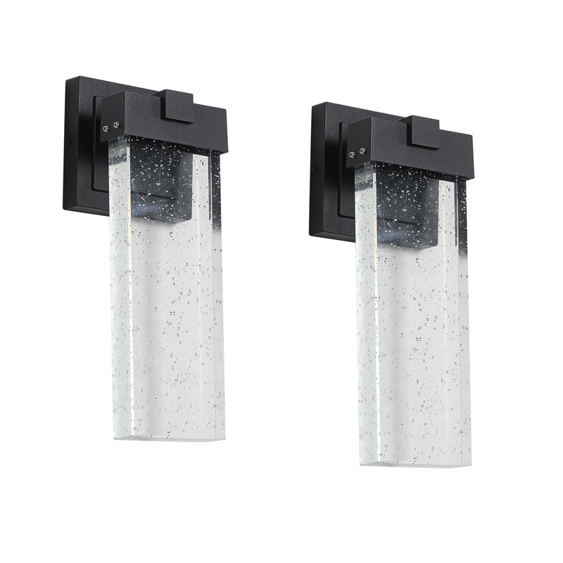 La lampe murale d'extérieur en cristal transparent imperméable à DEL supporte plusieurs types d'ampoules -12W par lampe (paquet de 2)